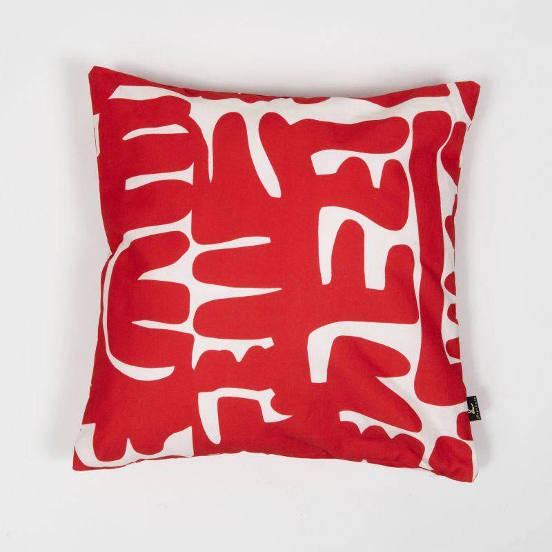Housse de coussin en de coton motif Yucatan rouge