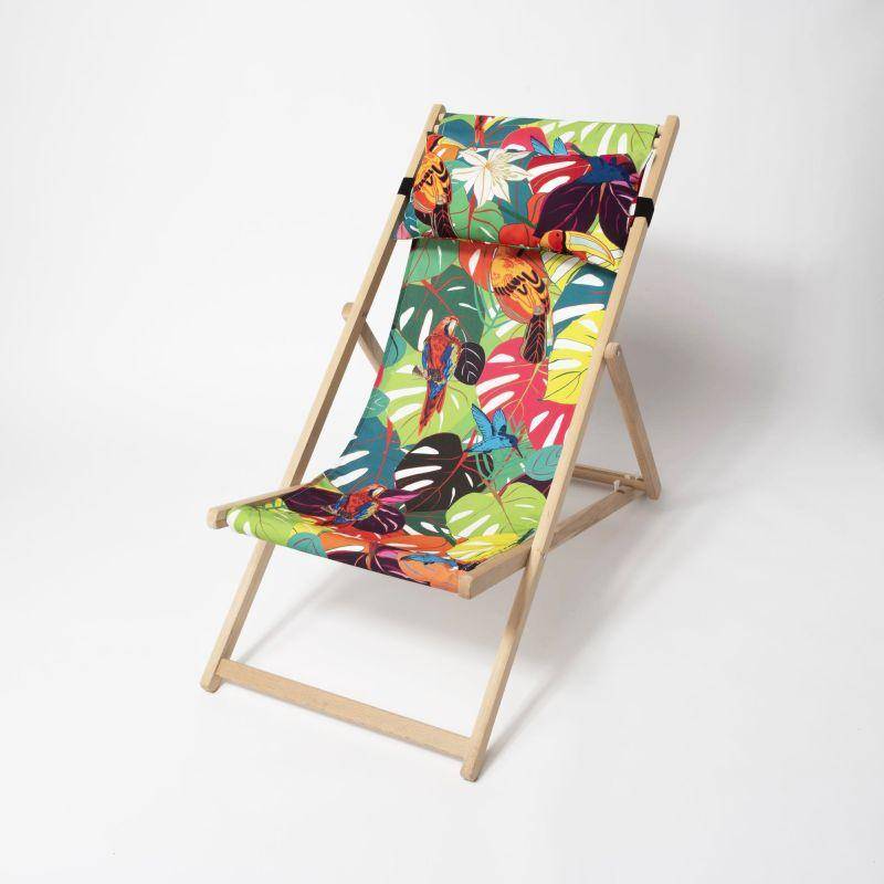 Appuie-têtes en toile motif toucan pour Chilienne