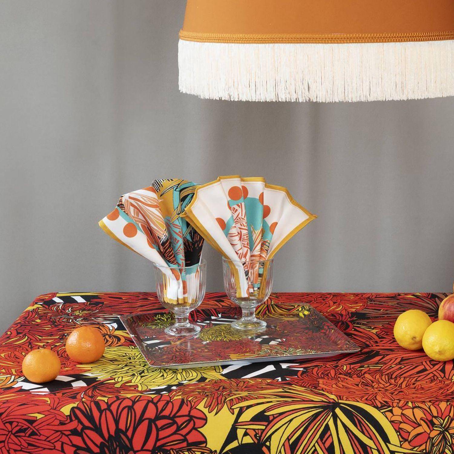 Serviette de table en coton motif Oursin