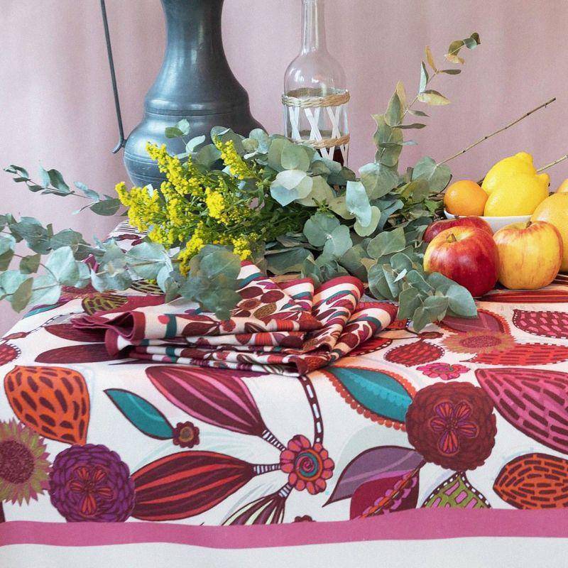 Serviette de table en coton motif Madras rose
