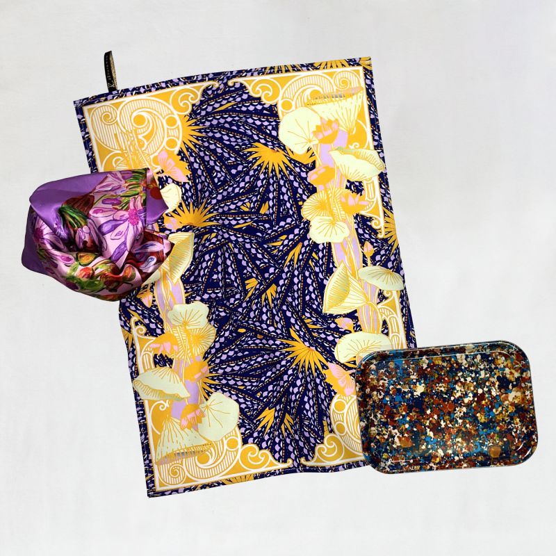 Torchon en coton motif Art Nouveau
