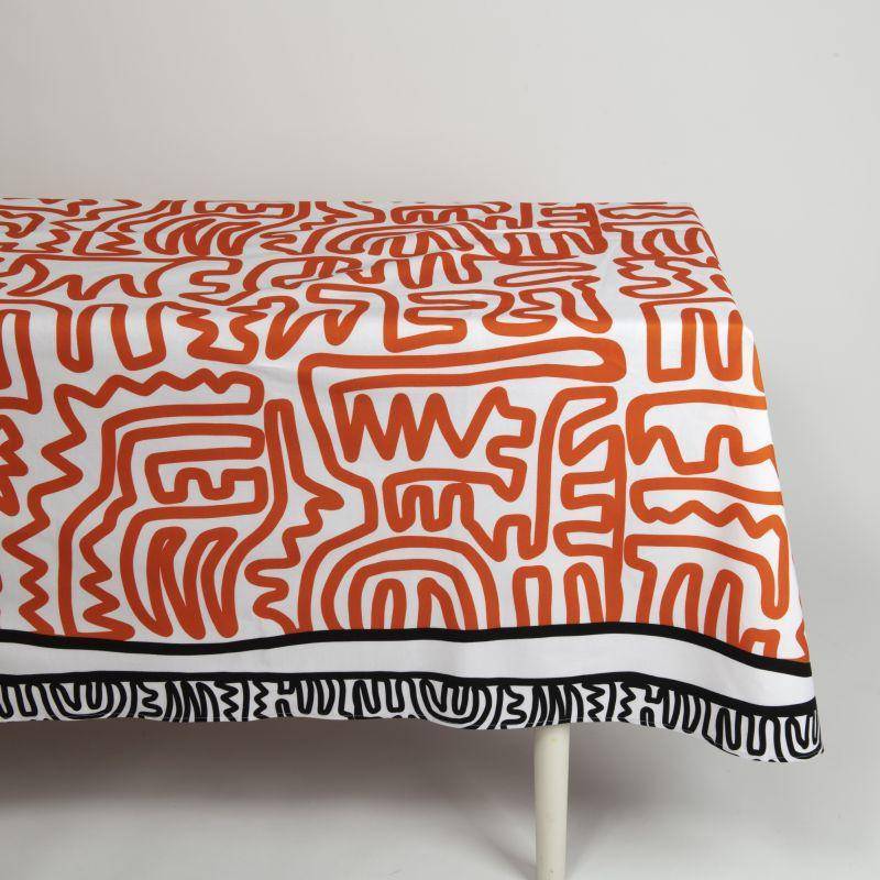 Nappe en coton motif Waikeup orange
