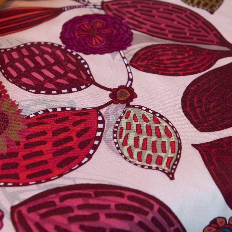 Nappe en coton motif Madras rose